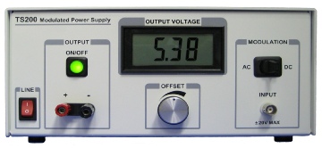 Modulated power supply. Applications include battery simulator, PSRR measurment, waveform amplifier