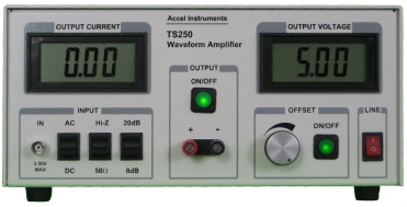 The TS250 amplifier drives high current into the Helmholtz coils to produce magnetic field.