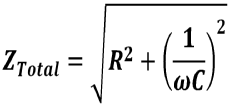 Use equation 2 to calculate the total piezo device impedance.