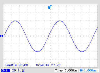 PZT amp outputs 80Vpp sine wave for actuators.